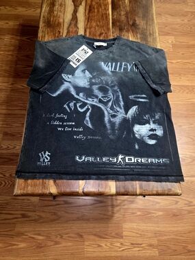 Vale Forever Men's "Valley Instinct" Faded Distressed Tee. Size Medium.